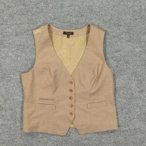 The Limited Suit Vest Womens Large Beige Lined Stretch Tailored Career